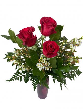 Triple Red Rose Bud Vase SOLD OUT