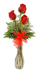 TRIPLE ROSE BUD VASE Roses
