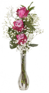 Triple Rose Bud Vase Valentine