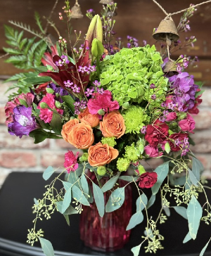 Tropical Colors Designer's Choice fresh flowers in a vase