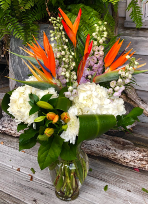 Tropical Garden Bouquet Arrangement in Vase in Key West, FL | Petals & Vines Tropical Garden Bouquet Arrangement in Vase in Key West, FL | Petals & Vines
