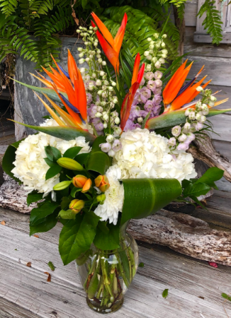 Tropical Garden Bouquet Arrangement in Vase in Key West, FL | Petals & Vines