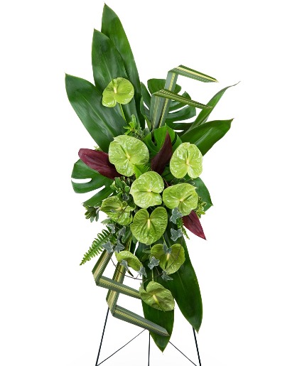 Tropical Haven Standing Spray Sympathy Arrangement