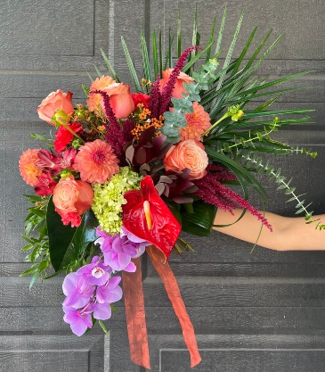 Tropical Inspired Bridal Bouquet in Mcminnville, OR | POSEYLAND FLORIST