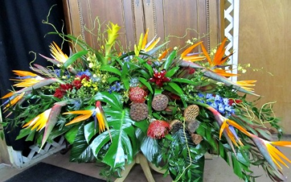 Tropical Memories Casket Spray Casket Flowers
