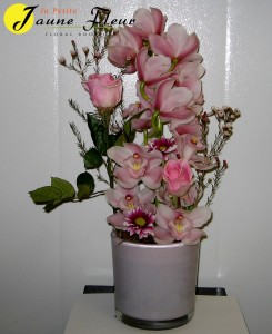 Tropical-Orchid Love flower & vase colors are based on availability