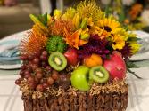 Tropical Sun Flowering Fruit Basket