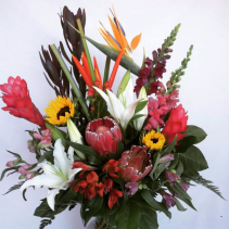 Tropicals & Lily Vase arrangement