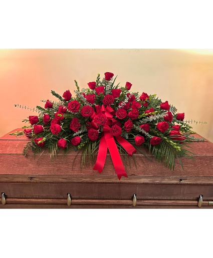 True Love, All Roses Casket Spray