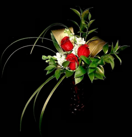 True Love Red Rose with Gold Accent