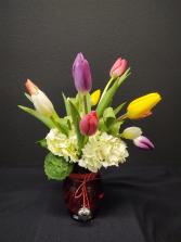 True love Tulips  vase style 
