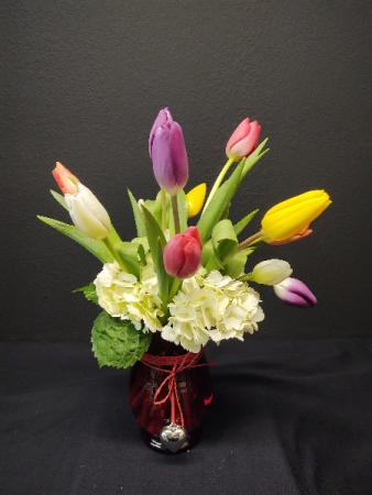True love Tulips  vase style 