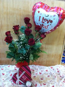 True Romance Dozen roses with gifts