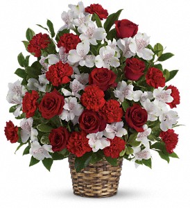 Truly Beloved Bouquet basket arrangement 