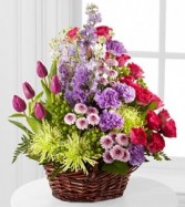 Truly Loved™ Basket basket of flowers