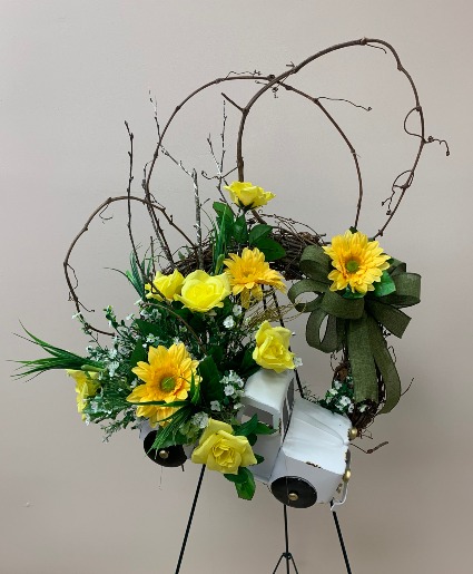Trusty Old Truck Silk Memorial Wreath
