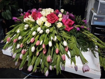 Tulip Fields Casket Spray in Jasper, GA | Jasper Florist