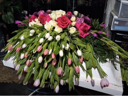 Tulip Fields Casket Spray