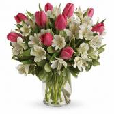 Tulips and Alstromeria vase