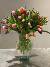 Tulips One Kiss Vase Arrangement