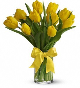 Mixed coloured Tulips in a vase Spring bouquet