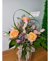 Tulips & Roses  Vase Arrangement 