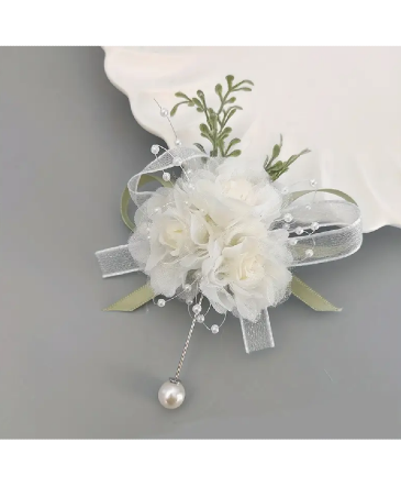 White Tulle Rose Boutonniere in Newmarket, ON | FLOWERS 'N THINGS FLOWER & GIFT SHOP