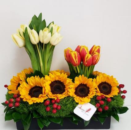 Tulps and Sunflowers Love Landscaping Love Arrangement
