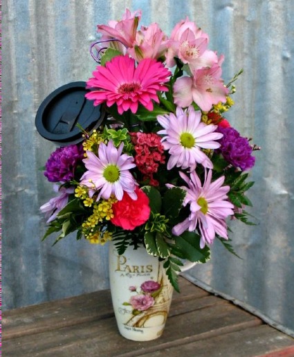 TUMBLER WITH FLOWERS every day arrangement