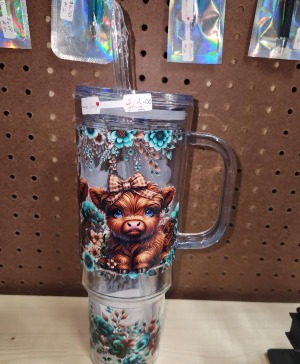 Tumbler With Highland Heifer gift