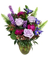Turning Violet Vase Arrangement