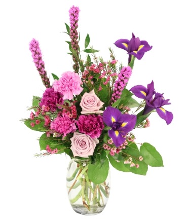 Turning Violet Vase Arrangement in East Hartford, CT | EDEN'S FLORIST