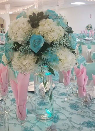 turquoise centerpieces 15 year