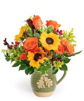 Tuscan Sunshine Pitcher Flower Arrangement