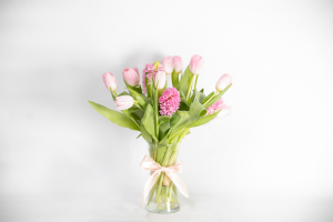 Tutu Beautiful a dozen tulips with premium filler flowers