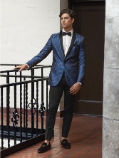 Tuxedo Style 132- Cobalt Aries Paisley  Tuxedo