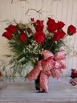Twenty Red Roses Vase Arrangement