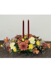 Twin Candle Fall FHF98-2 Fresh Floral Arrangement