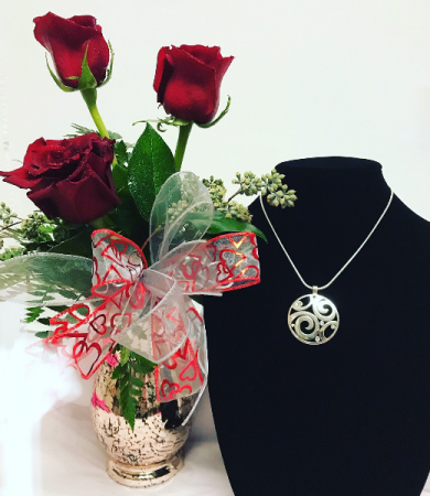 Twinkle Her Heart with Brighton Jewelry ROSES IN VASE WITH NECKLACE