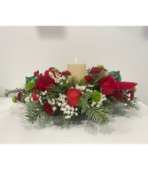 Twinkling Evergreen Christmas Table Arrangement