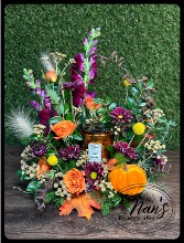 Twisted Pumpkin Arrangement Includes Candle