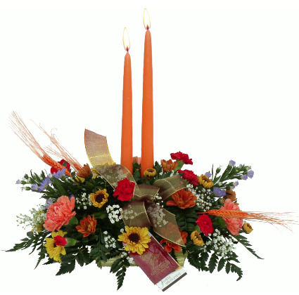Two Candle Arrangement Center Piece