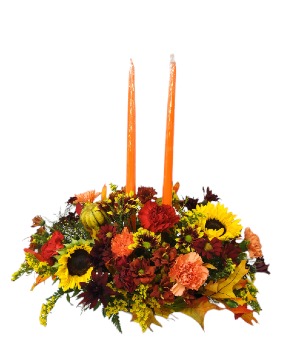 Two Candle Fall Centerpiece 