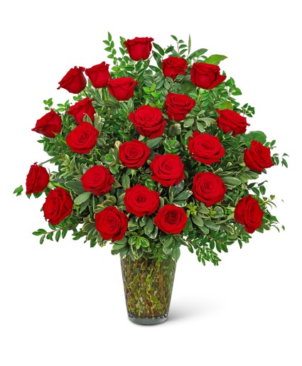 Two Dozen Elegant Red Roses Flower Arrangement