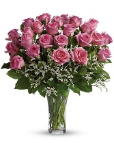 PINK ROSES VASE ARRANGEMENT