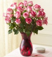 Two Dozen Long Steam Exotic Pink Roses  Magnificent Roses