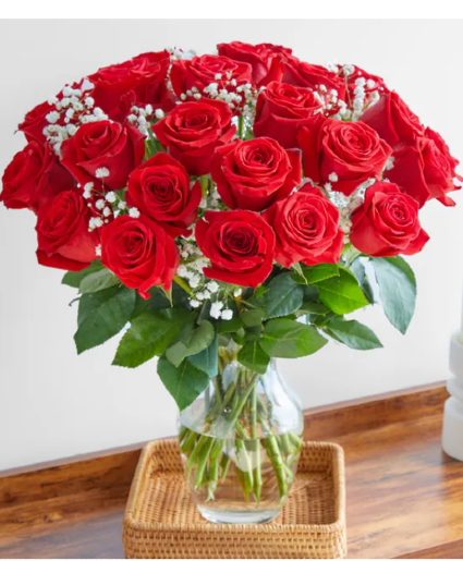 Two Dozen Long Stemmed Red Roses 