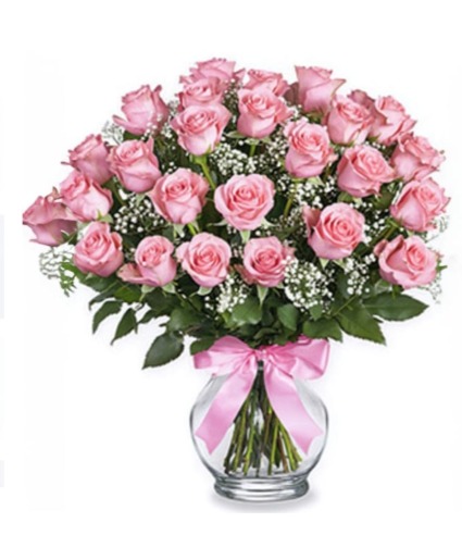 Two dozen pink roses pink roses