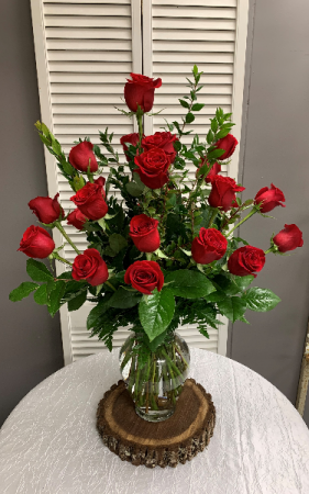 Two Dozen Red Rose Arrangement With No Filler Tall Vase Arrangement In Saint Louis Mo Always In Bloom,Herringbone Subway Tile Kitchen Backsplash
