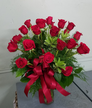 Two Dozen Rose Vase Roses